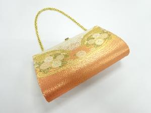 リサイクル　佐賀錦地紙に菊模様織出し和装バッグ